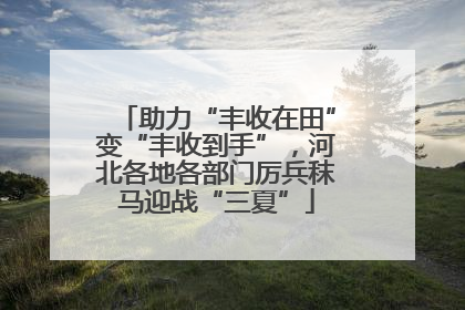 助力“丰收在田”变“丰收到手”，河北各地各部门厉兵秣马迎战“三夏”