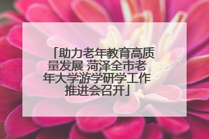 助力老年教育高质量发展 菏泽全市老年大学游学研学工作推进会召开