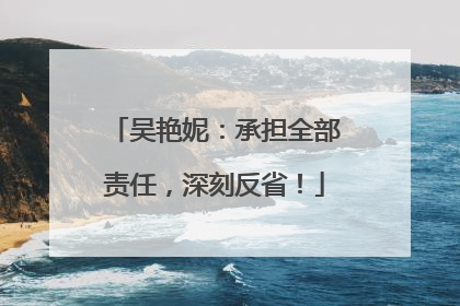 吴艳妮：承担全部责任，深刻反省！