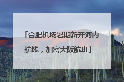 合肥机场暑期新开河内航线，加密大阪航班