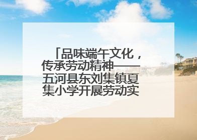 品味端午文化，传承劳动精神——五河县东刘集镇夏集小学开展劳动实践教育活动