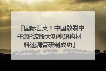 国际首支！中国散裂中子源P波段大功率超构材料速调管研制成功