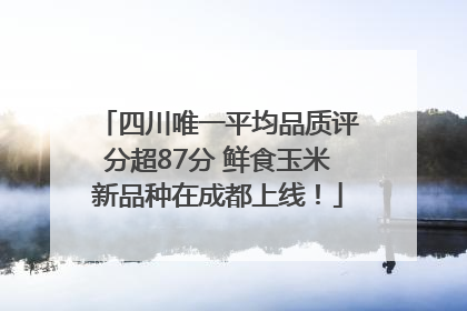 四川唯一平均品质评分超87分 鲜食玉米新品种在成都上线！