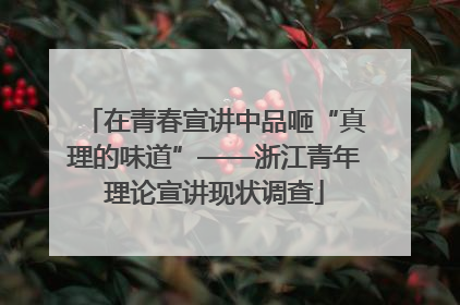 在青春宣讲中品咂“真理的味道”——浙江青年理论宣讲现状调查