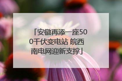 安徽再添一座500千伏变电站 皖西南电网迎新支撑