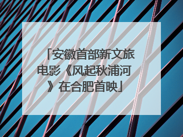 安徽首部新文旅电影《风起秋浦河》在合肥首映