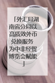 外汇局湖南省分局以高质效外币兑换服务 为中非经贸博览会赋能