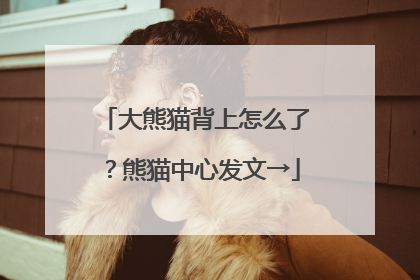 大熊猫背上怎么了？熊猫中心发文→