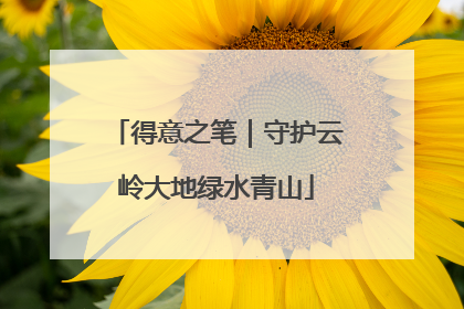 得意之笔｜守护云岭大地绿水青山
