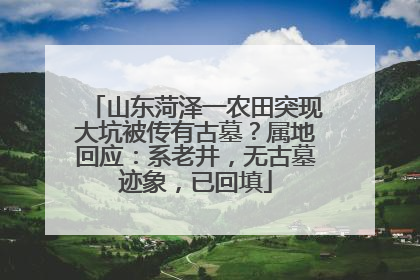 山东菏泽一农田突现大坑被传有古墓？属地回应：系老井，无古墓迹象，已回填