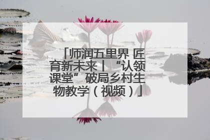 师润五里界 匠育新未来丨“认领课堂”破局乡村生物教学（视频）