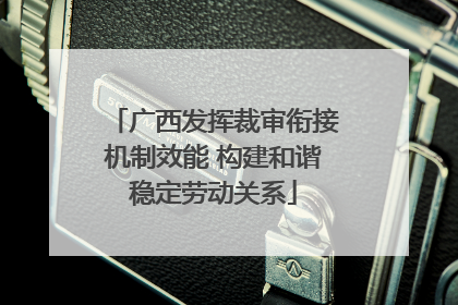 广西发挥裁审衔接机制效能 构建和谐稳定劳动关系