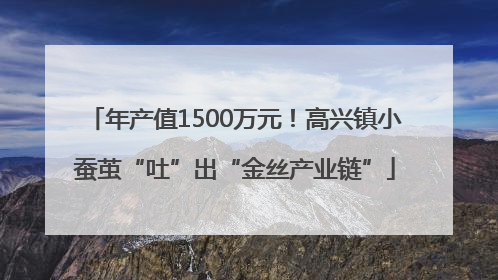 年产值1500万元！高兴镇小蚕茧“吐”出“金丝产业链”