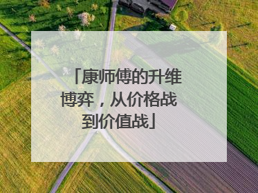 康师傅的升维博弈，从价格战到价值战