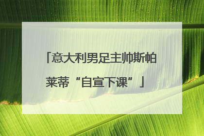 意大利男足主帅斯帕莱蒂“自宣下课”