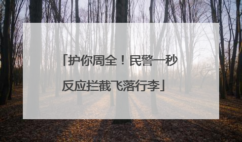 护你周全！民警一秒反应拦截飞落行李
