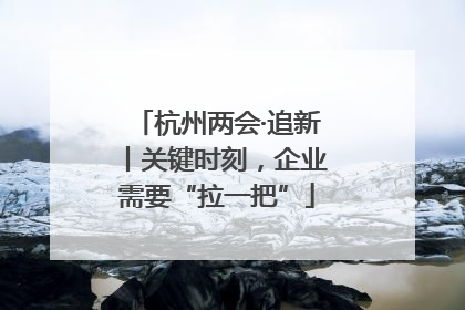 杭州两会·追新丨关键时刻，企业需要“拉一把”