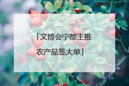 文博会宁都主推农产品签大单