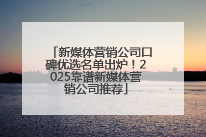 新媒体营销公司口碑优选名单出炉！2025靠谱新媒体营销公司推荐