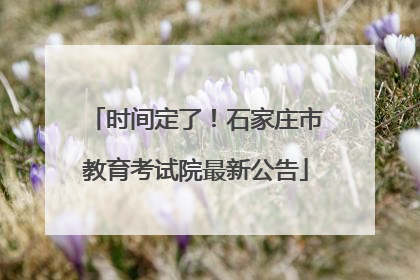 时间定了！石家庄市教育考试院最新公告