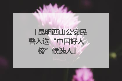 昆明西山公安民警入选“中国好人榜”候选人