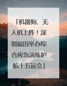 机器狗、无人机上阵！深圳福田举办综合应急演练护航十五运会