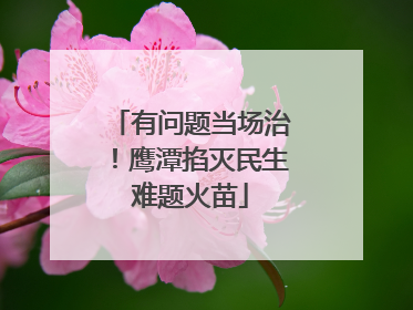 有问题当场治！鹰潭掐灭民生难题火苗