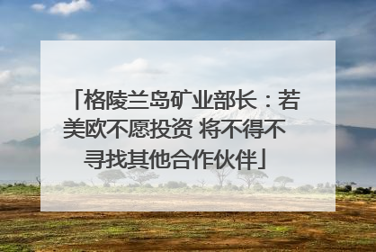 格陵兰岛矿业部长：若美欧不愿投资 将不得不寻找其他合作伙伴