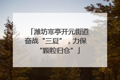 潍坊寒亭开元街道奋战“三夏”，力保“颗粒归仓”