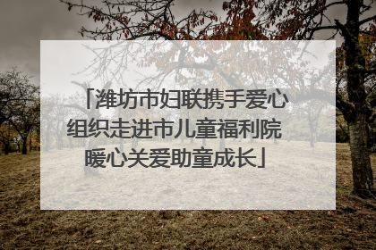 潍坊市妇联携手爱心组织走进市儿童福利院暖心关爱助童成长