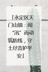 永定区天门山镇：闻“汛”而动筑防线，守土尽责护平安