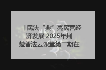民法“典”亮民营经济发展 2025年荆楚普法云课堂第二期在武汉客厅开讲