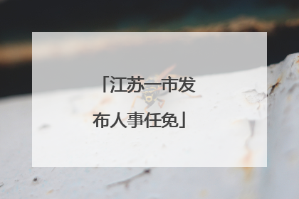 江苏一市发布人事任免
