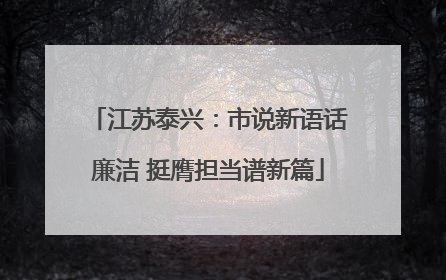 江苏泰兴：市说新语话廉洁 挺膺担当谱新篇