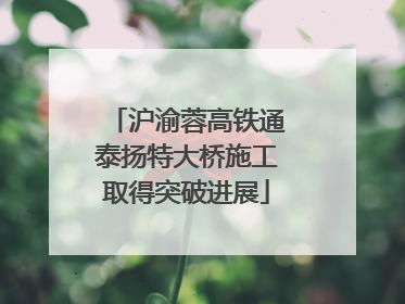 沪渝蓉高铁通泰扬特大桥施工取得突破进展