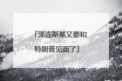 泽连斯基又要和特朗普见面了