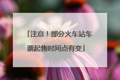 注意！部分火车站车票起售时间点有变