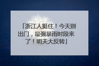 浙江人挺住!今天别出门,最强暴雨时段来了!明天大反转