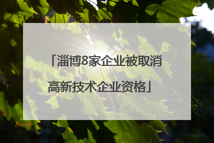 淄博8家企业被取消高新技术企业资格