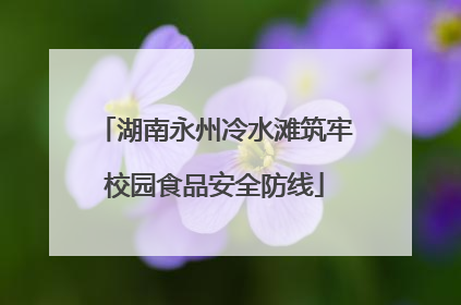湖南永州冷水滩筑牢校园食品安全防线