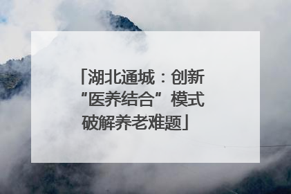 湖北通城：创新 “医养结合”模式 破解养老难题
