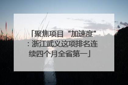 聚焦项目“加速度”：浙江武义这项排名连续四个月全省第一