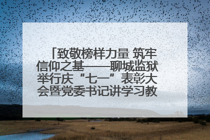 致敬榜样力量 筑牢信仰之基——聊城监狱举行庆“七一”表彰大会暨党委书记讲学习教育专题党课
