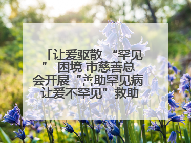 让爱驱散 “罕见” 困境 市慈善总会开展“善助罕见病 让爱不罕见”救助慰问活动