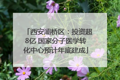 西安灞桥区：投资超8亿 国家分子医学转化中心预计年底建成