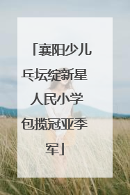 襄阳少儿乓坛绽新星 人民小学包揽冠亚季军