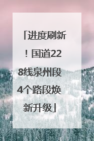 进度刷新！国道228线泉州段4个路段焕新升级