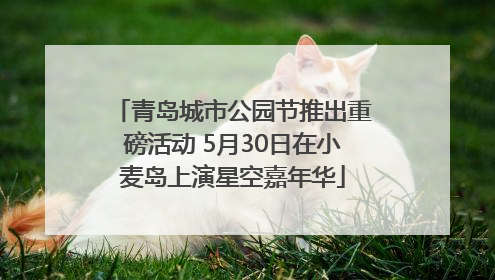 青岛城市公园节推出重磅活动 5月30日在小麦岛上演星空嘉年华