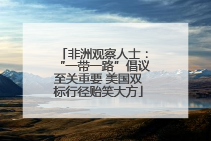非洲观察人士：“一带一路”倡议至关重要 美国双标行径贻笑大方
