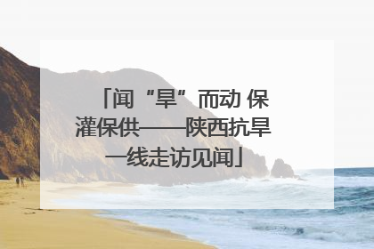闻“旱”而动 保灌保供——陕西抗旱一线走访见闻